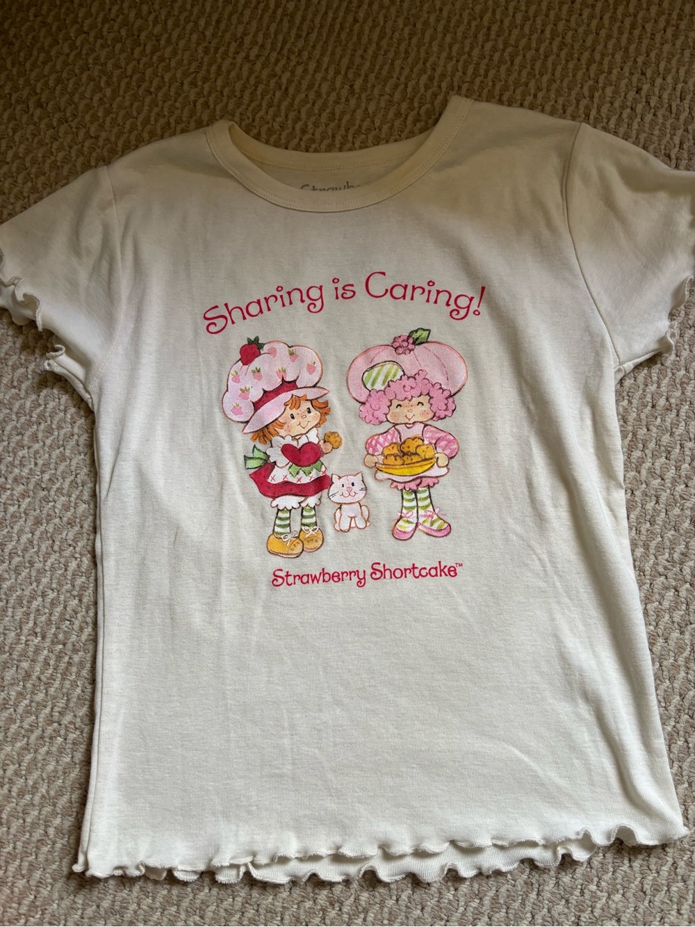 Strawberry Shortcake Cream Graphic Women’s Tops - Picture 7 of 9
